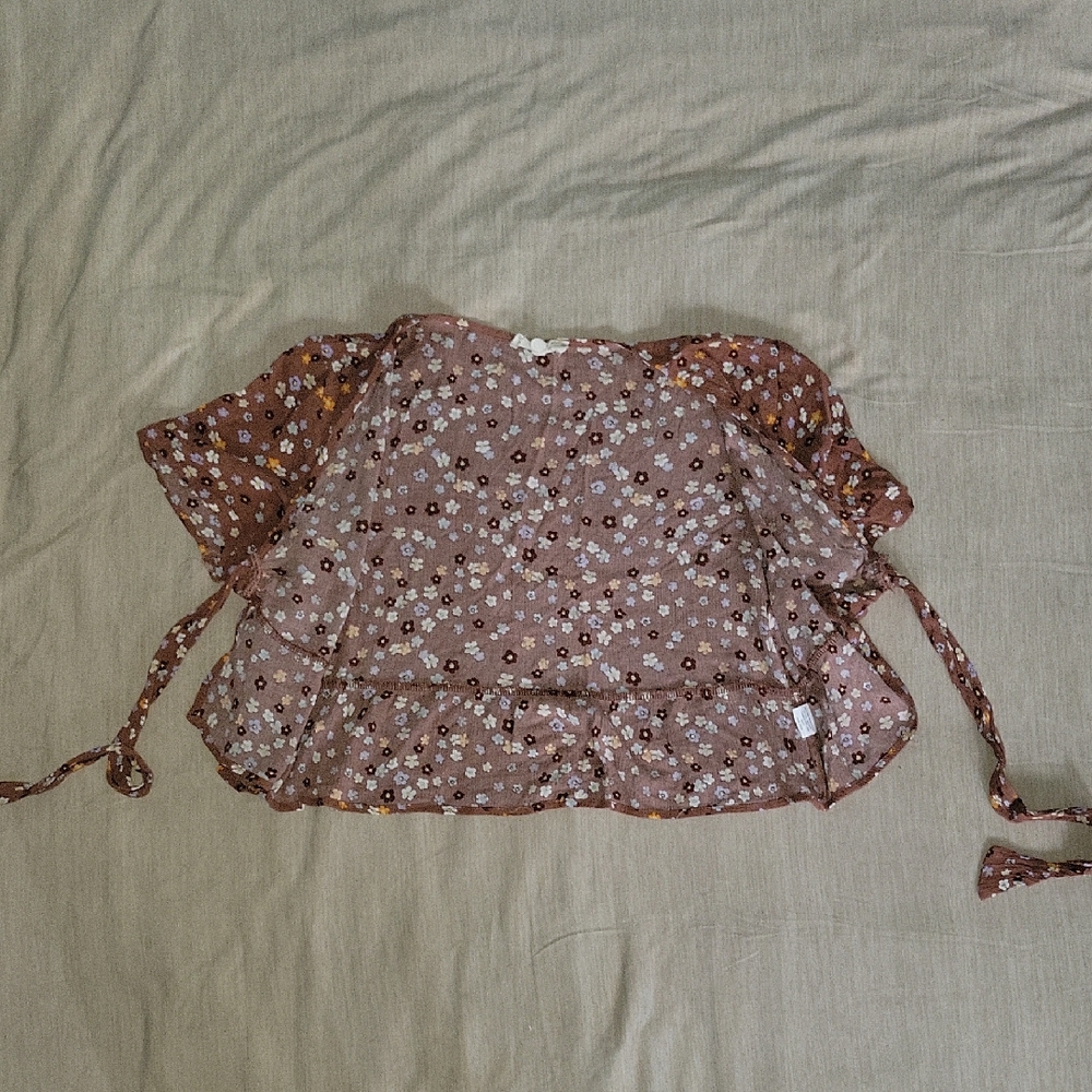 Floral Sheer Brown Women's Top